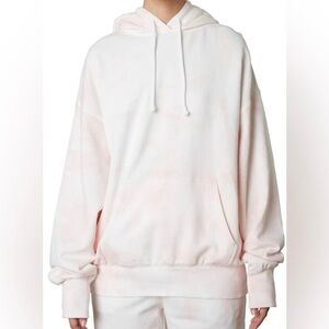 NIA Women's Pink & White Tie-Dyed Hoodie